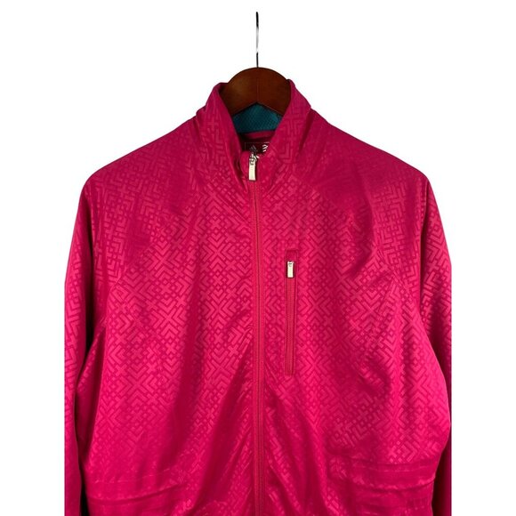 Adidas Golf ClimaProof Pink Windbreaker Jacket M Polyester Womens Lightweight - Picture 4 of 9